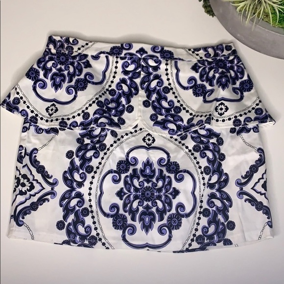 Xenia Boutique brocade Peplum Style Regal Print micro Mini skirt 12 - Picture 3 of 8